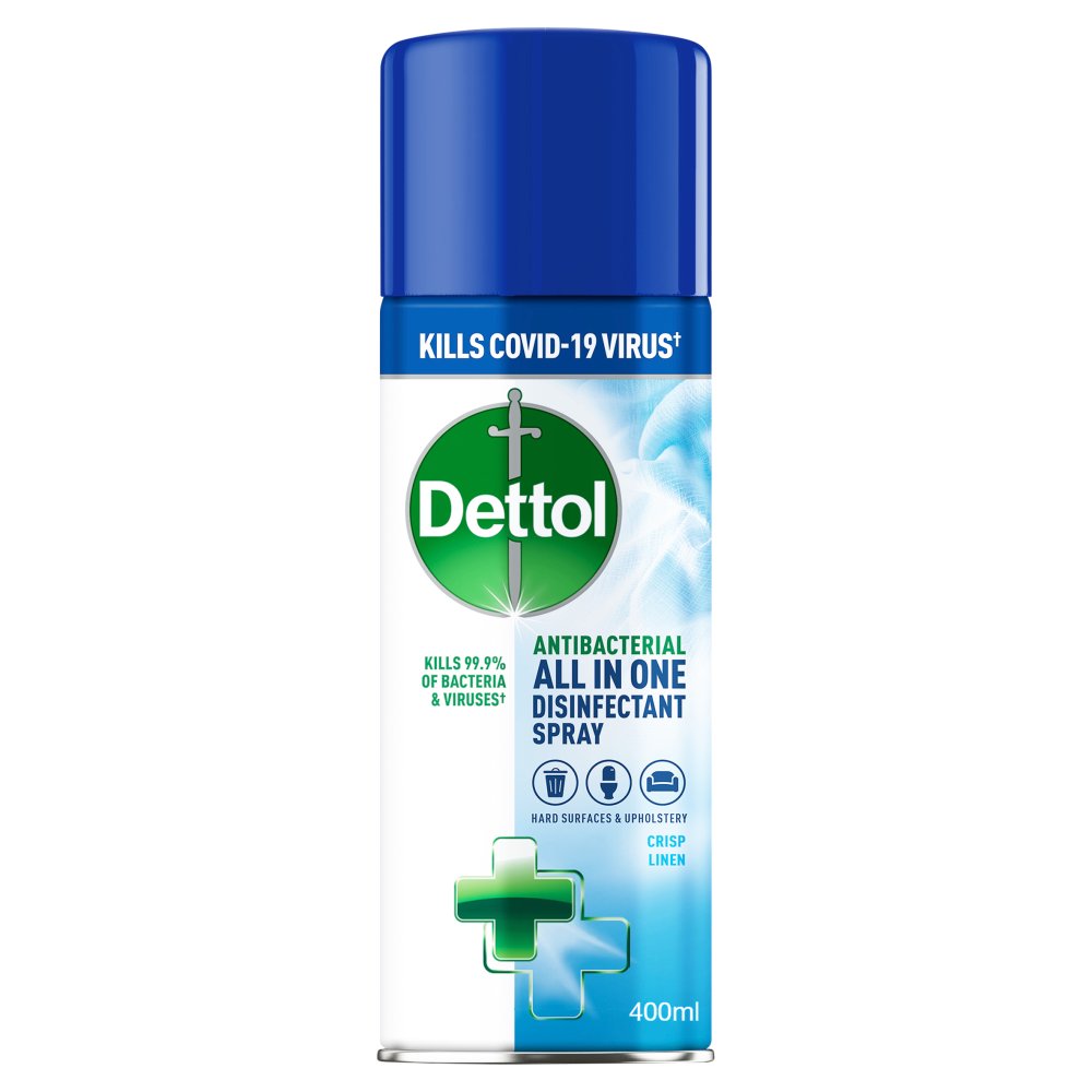Dettol All-in-One Disinfectant Spray – Crisp Linen (400ml) | Affordable & Durable - Product Image Dettol All-in-One Disinfectant Spray – Crisp Linen (400ml) | Affordable & Durable - Product Image